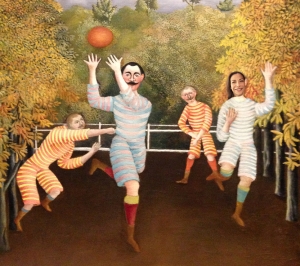 Passe la balle! (Henri Rousseau, Les joueurs de foot-ball)