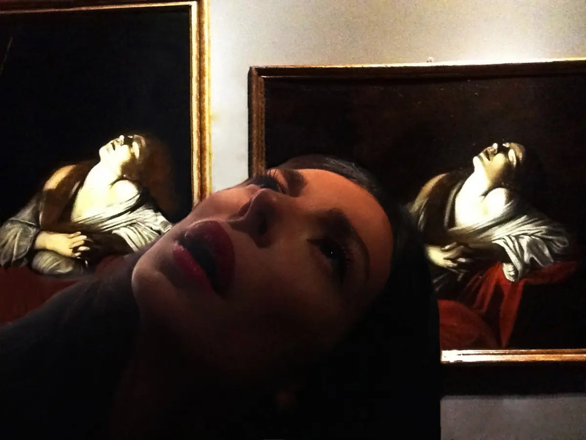 Caravaggio, Maddalena in estasi; Louis Finson, Maddalena in estasi — #SelfieadArte di Clelia Patella